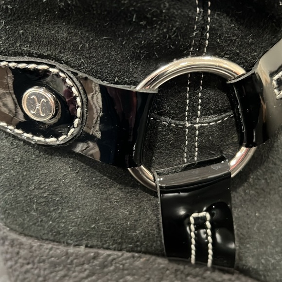 Cole Haan Black Suede Wedge Mid-Calf Pull On Boot Size 7.5 - Picture 13 of 13